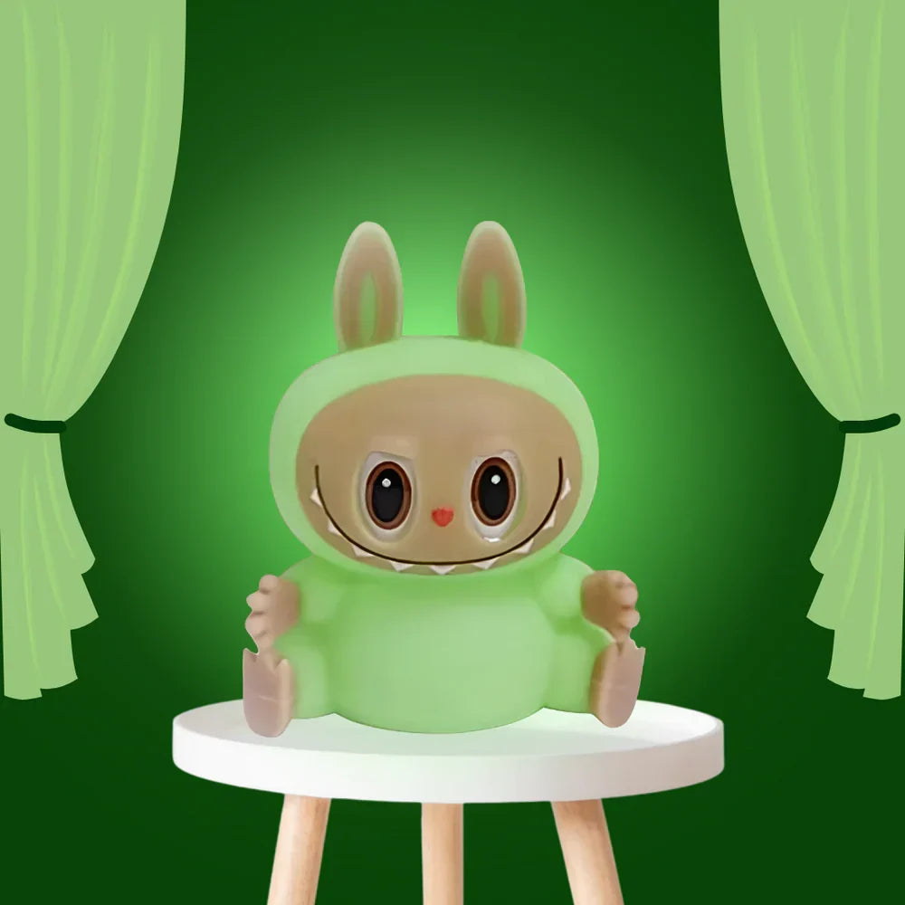 Bunny character night light on a round tabletop base