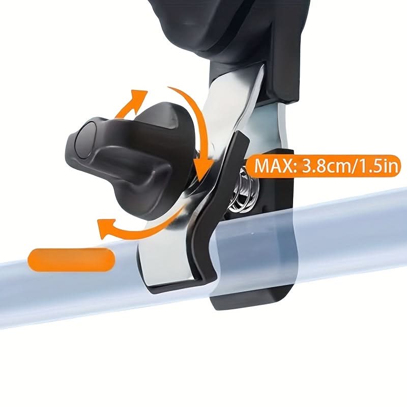 Cream UV stroller sunshade with bendable arm and universal clamp