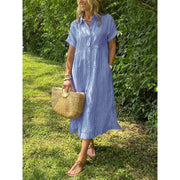 Ellie - Striped Button Dress