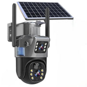 Wireless 4K Security Camera with Solar Panel - Dual Lens 360° Security Camera