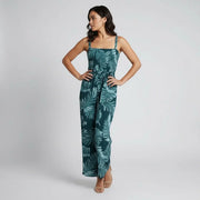 Women's Spaghetti Strap Wide Leg Jumpsuit Smocked Bodice