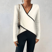 Bianca - V-Neck Women's Long Sleeve Wrap Shirt