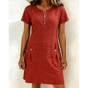 Scarlette - Zip Front Linen Dress
