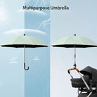 Cream UV stroller sunshade with bendable arm and universal clamp