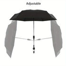 Cream UV stroller sunshade with bendable arm and universal clamp