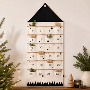 Fabric Advent Calendar – 24 Fillable Pockets – Reusable Wall & Door Hanging Decoration
