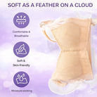 Women's wireless bra with molded cups, wide straps and front button closure