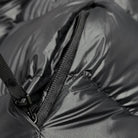 Women's black long hooded quilted puffer winter jacket