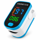 Finger pulse oximeter with illuminated LED display