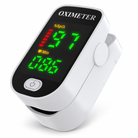 Finger pulse oximeter with illuminated LED display