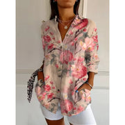 Erica - Button-Front Floral Shirt Long Sleeve