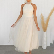 Celeste - Tulle Haltertop Midi Dress