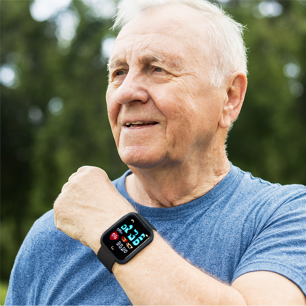 Smartwatch with rectangular HD display and attached wristband
