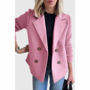 Lucy - Double-Breasted Knit Sleeve Women's Blazer
