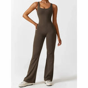 Eliana - Cut-Out Wide Leg Women's Workout Jumpsuit
