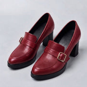 Lena - Statement Block Heel Women's Buckle Heels