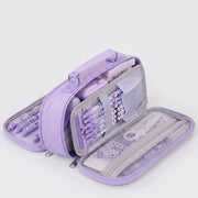 Multi Compartment Pencil Case - Double Zip Organiser Design