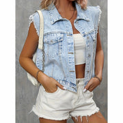 Brooklyn - Flap Pocket Women's Denim Vest