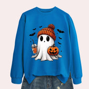 Maya - Ghost & Pumpkin Women's Halloween Sweatshirt