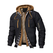 Gianni - Layered Plaid Men's Hooded Jacket