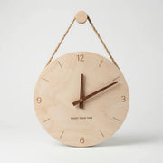 Minimalist Wall Clock - Round Wooden Modern Design