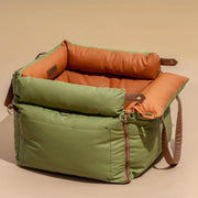 Dog Car Seat - Luxury Faux Leather Travel Booster Bed