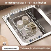 Sink Drain Basket - Telescopic Stainless Steel Organizer