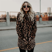 Helena - Hooded Fluffy Leopard Print Jacket