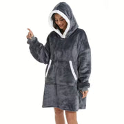 Wearable Blanket Hoodie - Oversized Sherpa Fleece Snuggle Design
