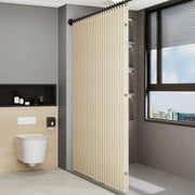 Accordion Shower Curtain - Foldable Magnetic Waterproof Design