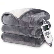 Electric Heated Blanket - Soft Flannel Throw with 10 Heat Settings