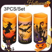 Halloween Flameless Candles - Flickering LED Wax Set