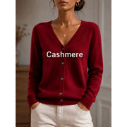 Panagiota - Openwork Cashmere Women's V-Neck Sweater