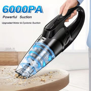 Car Vacuum Cleaner - 6000Pa Cordless Handheld Design