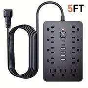 Surge Protector Power Strip - 17-in-1 USB Charging Station