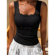 Andriana - Floral Trim Lace Cami Top