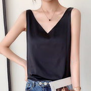 Giada - V-Neck Silk Tank Top For Women