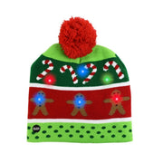 LED Christmas Beanie - Light-Up Festive Knit Hat