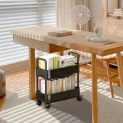 Rolling Bookshelf Cart - 2-Tier Mobile Storage Organizer