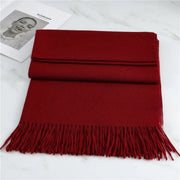 Cashmere Scarf - Oversized Tassel-Trim Design
