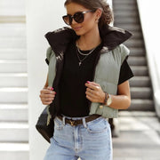 Iliana - Reversible Cropped Women's Puffer Vest