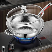 Round Bottom Wok - Tri-Ply Stainless Steel Design