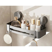 Suction Cup Shower Caddy - Drill-Free Aluminium Bathroom Shelf