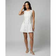 Savannah - Sleeveless Eyelet White Cutout Dress