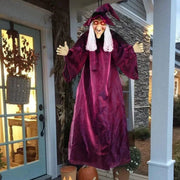 Animated Halloween Witch - 71-Inch Glowing Eyes & Sound Hanging Prop