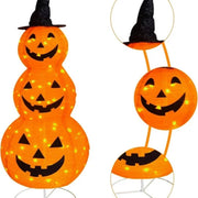Outdoor Pumpkin Decorations - 100 LED Light-Up Jack-O'-Lantern