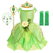Girls Fairy Cartoon Dress - Sparkle Petal Princess Costume