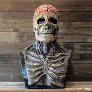 Skeleton Halloween Costume - Skull Spine Print Bodysuit & Latex Mask Set