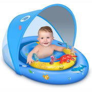 Baby Pool Float - UPF50+ Canopy Anti-Tip Safety Seat