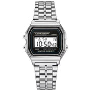 Vintage Digital Watch - Retro LED Stainless Steel Design